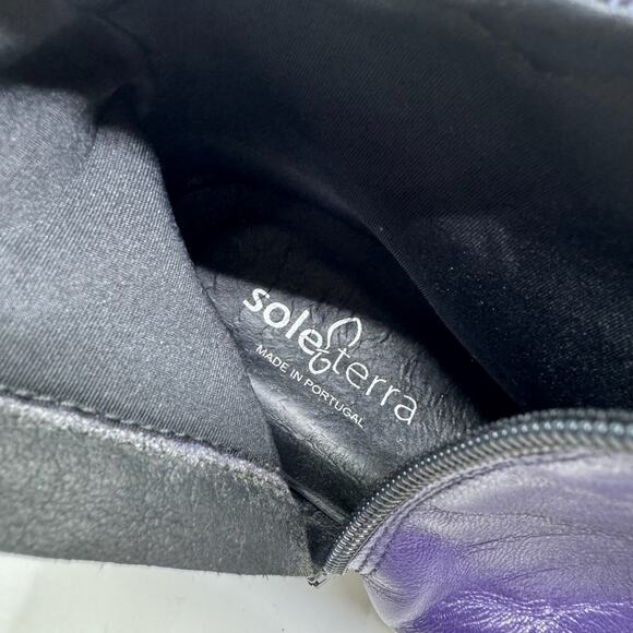 SOLE TERRA 'Lark Boot 2' Eggplant Purple Leather Ankle Boots - Picture 8 of 10